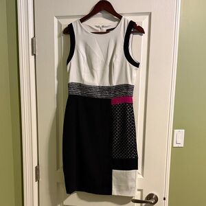 Ivanka Trump Black and White Colorblock Mini Dress